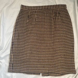 Virgo Black and Tan Houndstooth Pencil Skirt size 10